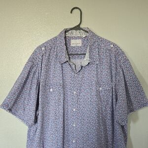 Paper Denim & Cloth | Blue & Red Floral Print Button Up Shirt Size 3X